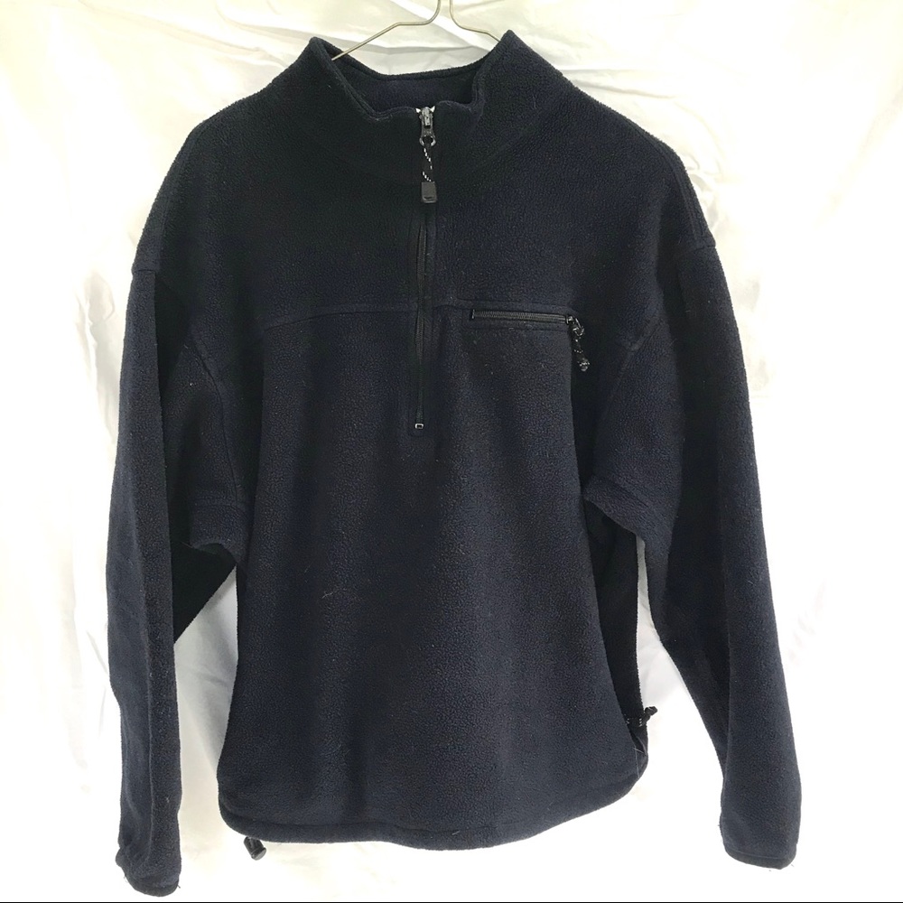 JCrew navy blue fleece pullover jacket